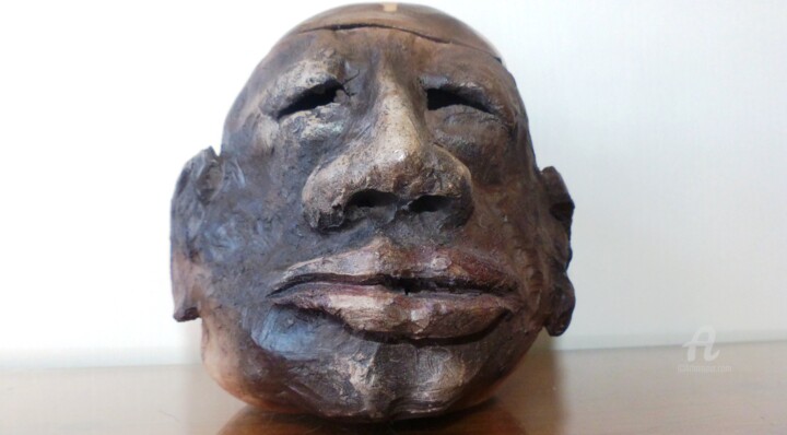 Sculpture intitulée ""Réduction de tête…" par Guillaume Bodin (Gui²), Œuvre d'art originale, Terre cuite