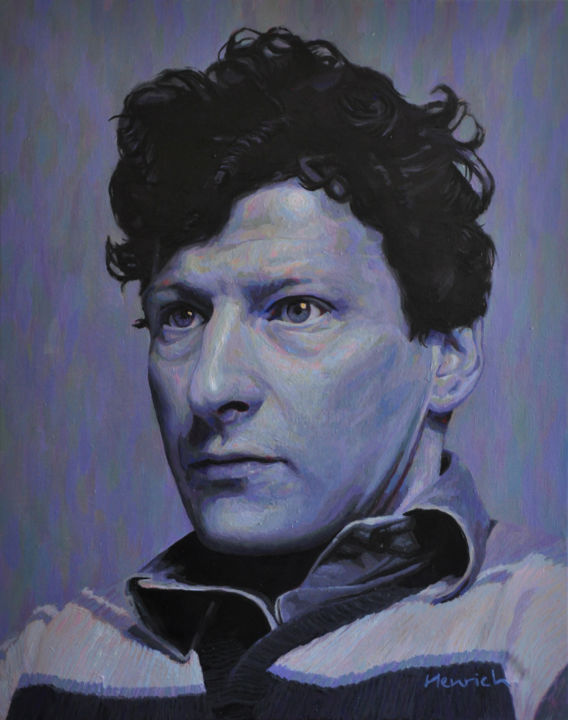 Painting titled "Lucian Freud" by Guillaume Henrich, Original Artwork, Oil