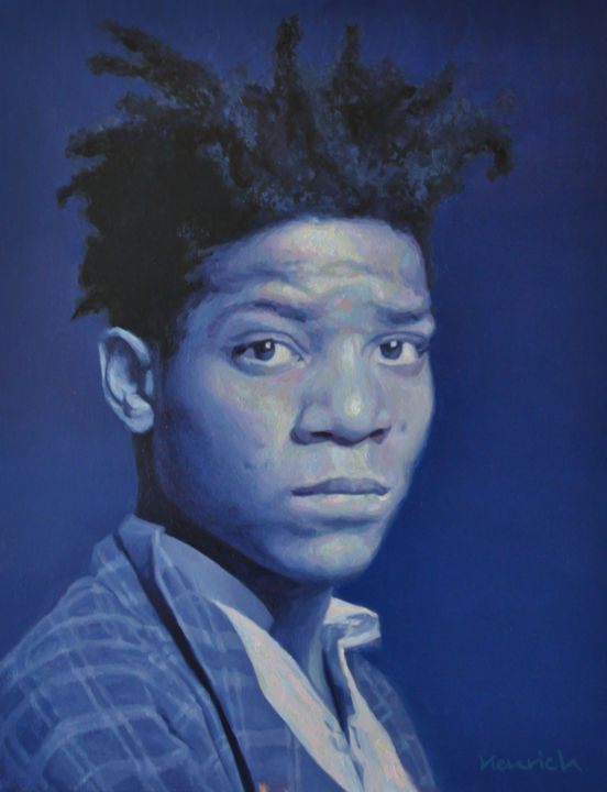 Peinture intitulée "Jean-Michel Basquiat" par Guillaume Henrich, Œuvre d'art originale, Huile
