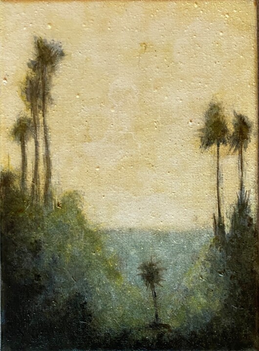 Peinture intitulée "Vue de paysage" par Guillaume Lebourg, Œuvre d'art originale, Huile