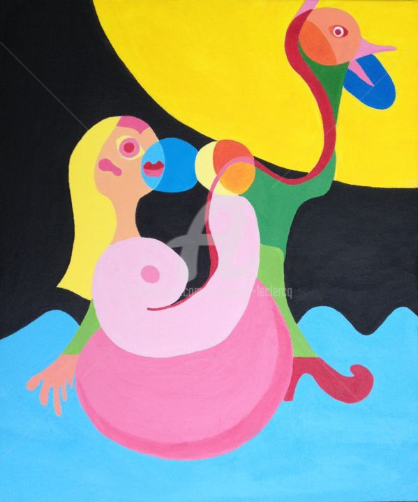 Painting titled "Peinture ,Foetus" by Guillaume Leclercq, Original Artwork, Acrylic