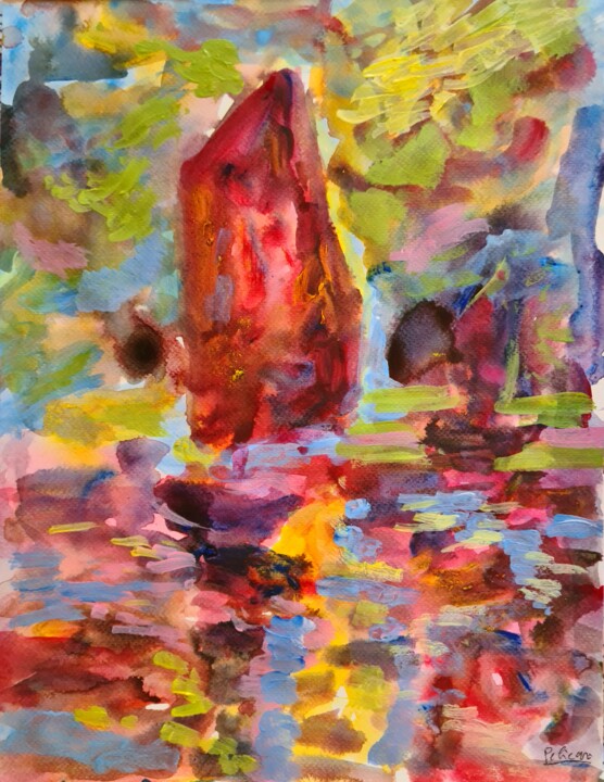 Painting titled "Bateaux" by Guillaume Pelican, Original Artwork, Acrylic