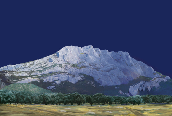 Digital Arts titled "''Montagne Ste Vict…" by Guillaume Querré, Original Artwork, Digital Painting