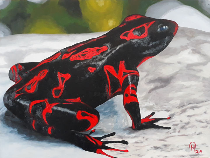 Peinture intitulée "Rouge et Noir" par Guillaume Caron-Maus, Œuvre d'art originale, Huile