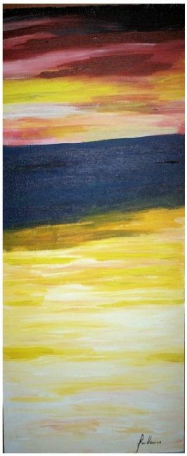 Pintura titulada "playa amarilla" por Guillermina, Obra de arte original, Oleo
