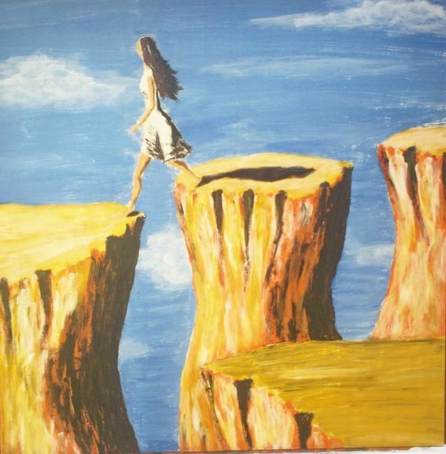 Pintura titulada "caminando en mis su…" por Guillermina, Obra de arte original