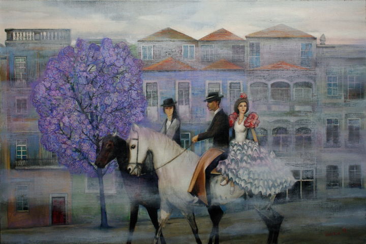 Painting titled "morning" by Gennadii Girik, Original Artwork, Oil