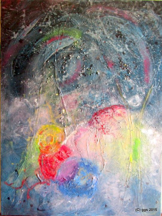 Pintura intitulada "Oneness with Cosmos" por Gulnar G. Sacoor, Obras de arte originais, Acrílico