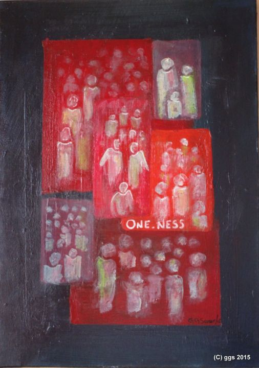 Painting titled "Are We Not One?" by Gulnar G. Sacoor, Original Artwork, Acrylic