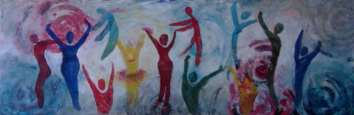 Pintura intitulada "Dance of Life" por Gulnar G. Sacoor, Obras de arte originais, Acrílico