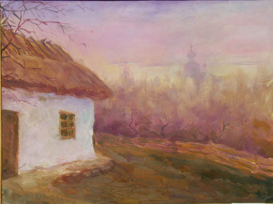 Картина под названием "Ukrainian autumn" - Roman Gumanyuk, Подлинное произведение искусства