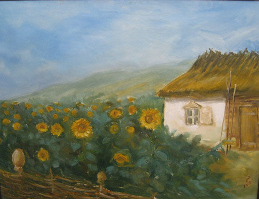 Pittura intitolato "Sunflowers" da Roman Gumanyuk, Opera d'arte originale