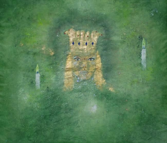Peinture intitulée "Wear it like a crown" par Gunilla Larsson, Œuvre d'art originale, Huile