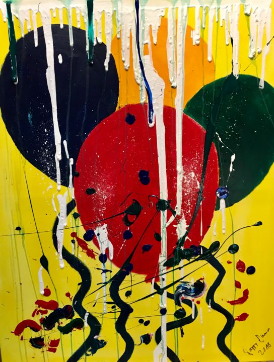 Painting titled "Happy Birthyday" by Gunnar Björn Heinrich, Original Art, Acrylic