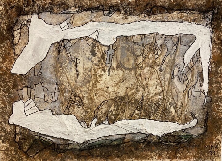 Collagen mit dem Titel "11/C1" von Günther Mika, Original-Kunstwerk, Collagen