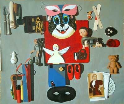 Painting titled "Trompe l'oeil with…" by Abraham Guntz, Original Art, Oil