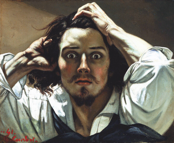 Painting titled "Le Désespéré" by Gustave Courbet, Original Artwork, Oil