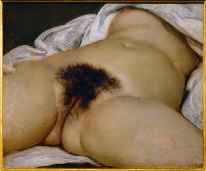Painting titled "L'origine du monde" by Gustave Courbet, Original Artwork, Oil