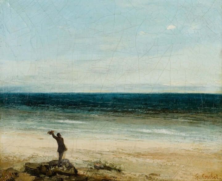 Pintura titulada "Le bord de mer à Pa…" por Gustave Courbet, Obra de arte original, Oleo
