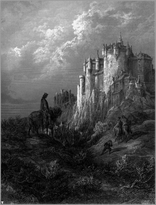 Prenten & gravures getiteld "Idylles du roi 3" door Gustave Doré, Origineel Kunstwerk, Xylograaf