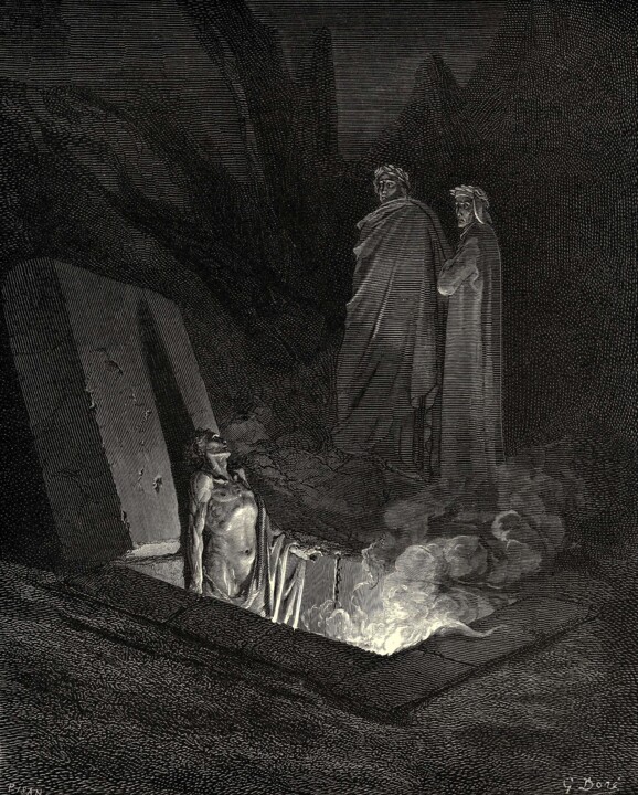 Druckgrafik mit dem Titel "La Divine Comédie :…" von Gustave Doré, Original-Kunstwerk, Holzschnitt