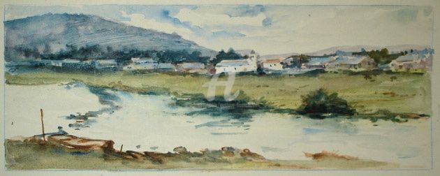 Painting titled "MORTEHAN - La Semois" by Gustave Flasschoen, Original Artwork