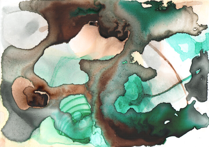 Malerei mit dem Titel "Coral Reef 2 (Arrec…" von Gustavo Adolfo Díaz Sánchez (El Gus), Original-Kunstwerk, Aquarell