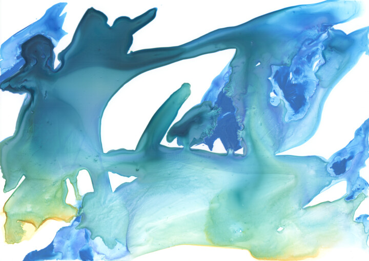 Pintura titulada "Crystal Waters (Agu…" por Gustavo Adolfo Díaz Sánchez (El Gus), Obra de arte original, Acuarela