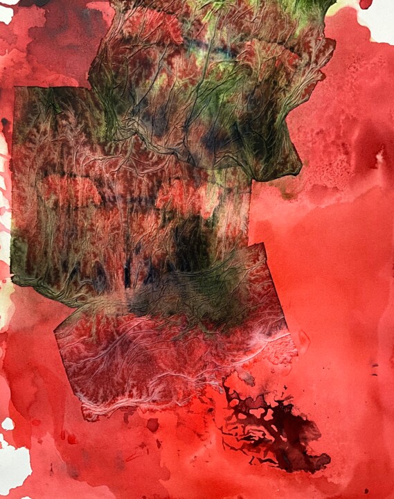 Картина под названием "No Mask Skin (Piel…" - Gustavo Adolfo Díaz Sánchez (El Gus), Подлинное произведение искусства, Акваре…