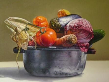 Painting titled "para la sopa" by Gustavo Dominguez, Original Artwork