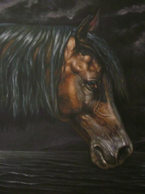 绘画 标题为“caballo nocturno” 由Gustavo Dominguez, 原创艺术品