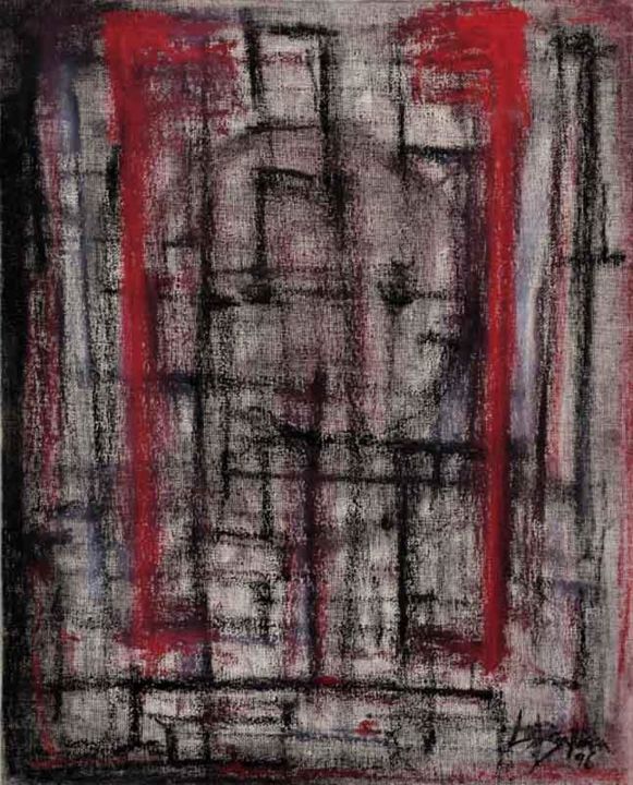 Pintura intitulada "Abstract From 96" por Gustavo Pereira, Obras de arte originais, Óleo Montado em Painel de madeira