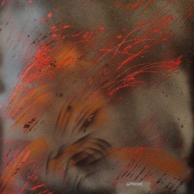 Painting titled "Vision en explosion" by Geo Guthleber, Original Artwork