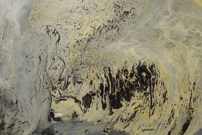 Painting titled "Tunnel de la sortie…" by Geo Guthleber, Original Artwork, Oil