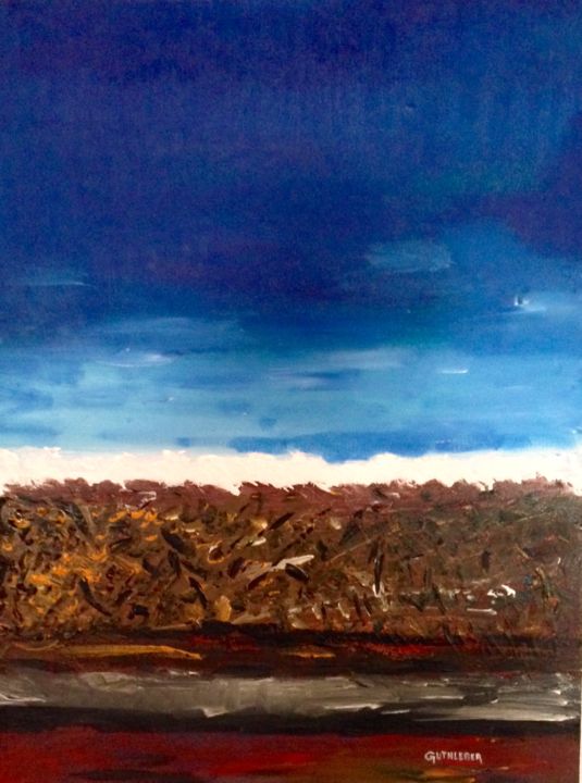 Peinture intitulée "les-couches-terrest…" par Geo Guthleber, Œuvre d'art originale, Huile