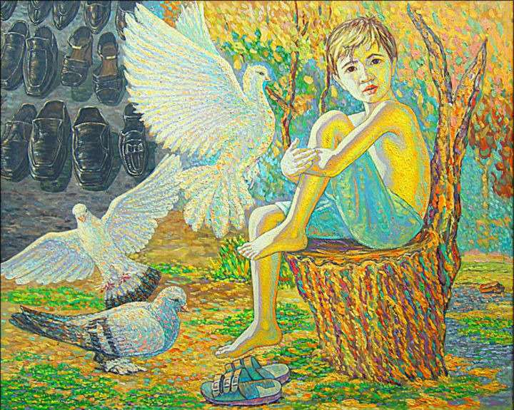 Malerei mit dem Titel "They" von Guvanch Hodzhaniyazov, Original-Kunstwerk