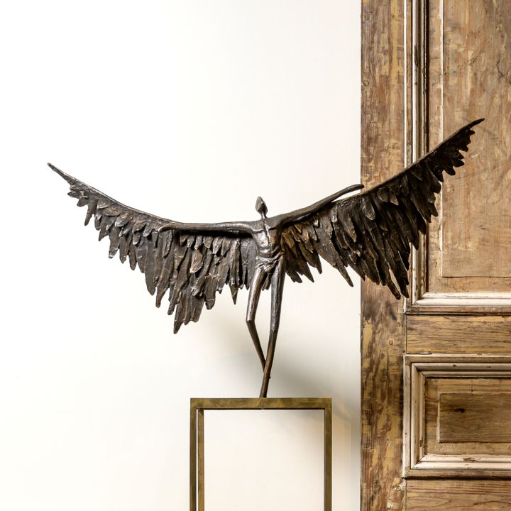 "Icarus" başlıklı Heykel Guy Buseyne tarafından, Orijinal sanat, Bronz