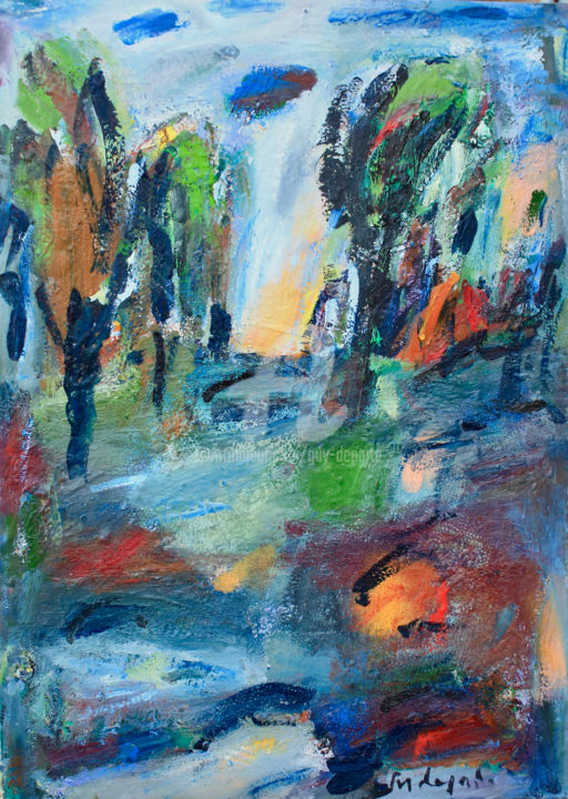 Pintura intitulada "paysage vivace" por Guy Departe, Obras de arte originais, Óleo