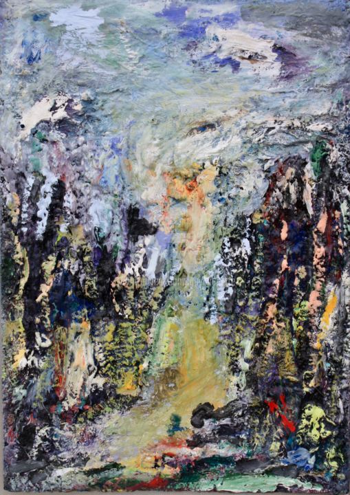 Peinture intitulée "petit paysage 2" par Guy Departe, Œuvre d'art originale, Huile