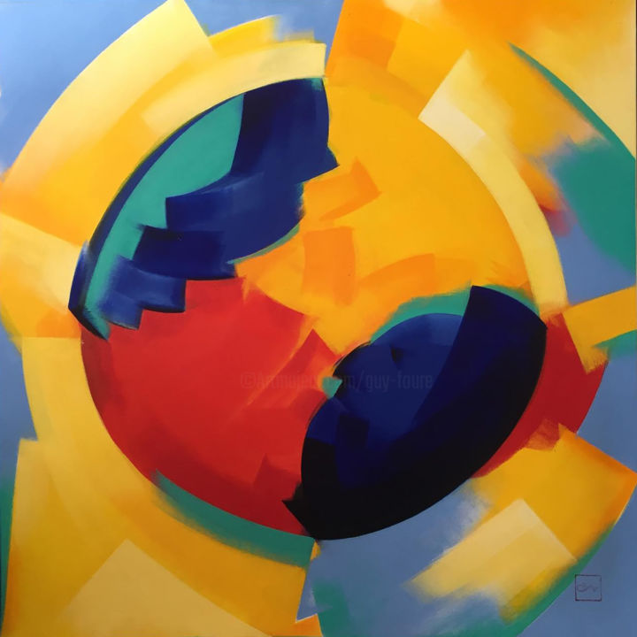 Peinture intitulée "SUN OF THE DAY" par Guy Fouré, Œuvre d'art originale, Acrylique