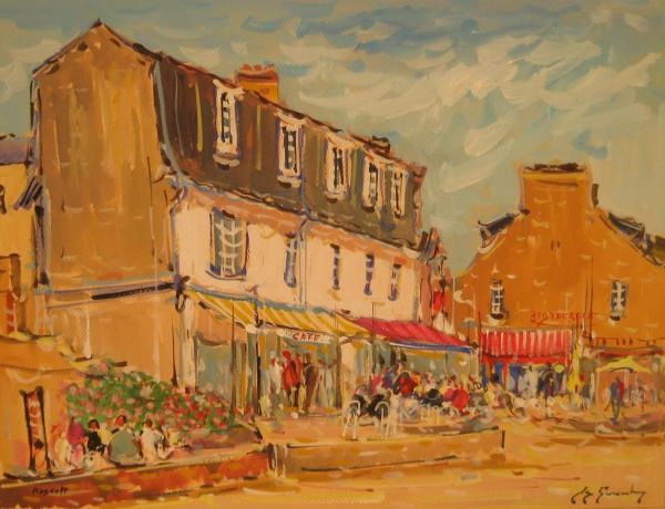 Painting titled "Roscoff" by Guy Le Gendre, Original Artwork, Oil