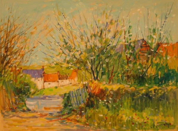 Painting titled "Normandie" by Guy Le Gendre, Original Artwork, Oil