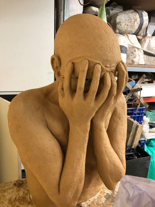 Sculpture titled "WTF" by Guy Tucker, Original Artwork, Ceramics