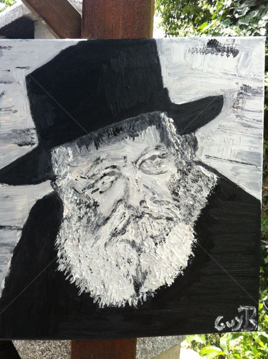 Painting titled "Rabbi" by Guyb, Original Artwork