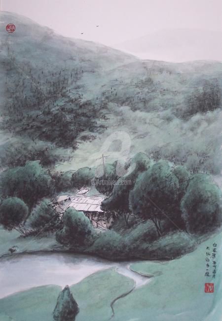 绘画 标题为“Yi-Xiong Gu Ink pai…” 由Gu,Yi-Xiong 古一雄, 原创艺术品, 水彩