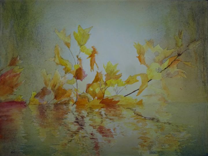 Peinture intitulée "Reflets" par Guylaine, Œuvre d'art originale, Aquarelle
