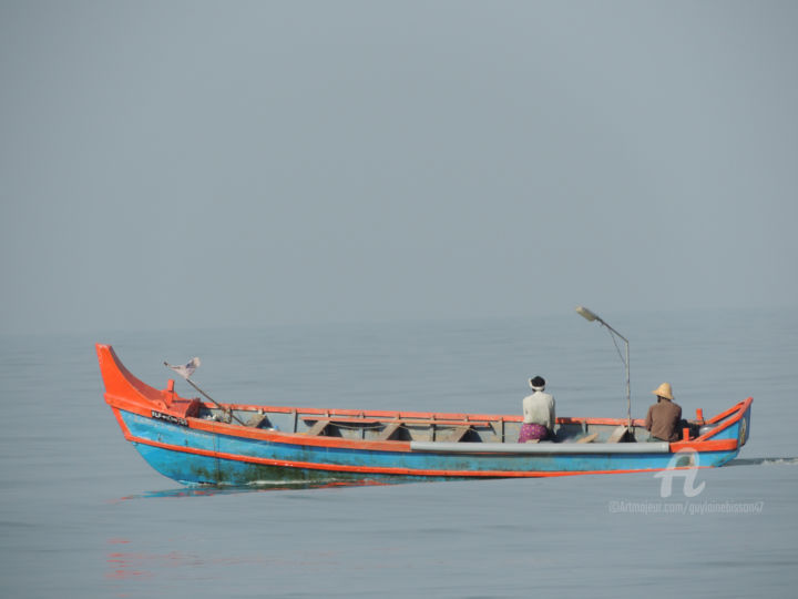 Photography titled "Pêcheurs indiens me…" by Guylaine Bisson (GuyL'ART), Original Artwork