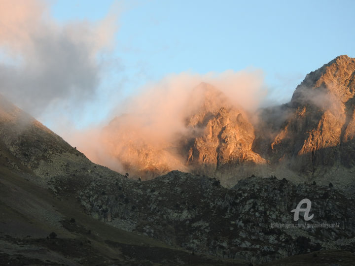 Photographie intitulée "ANDORRE - Coucher d…" par Guylaine Bisson (GuyL'ART), Œuvre d'art originale