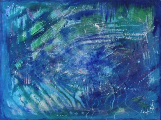 Peinture intitulée "Nénuphar" par Guylaine Déry, Œuvre d'art originale, Huile