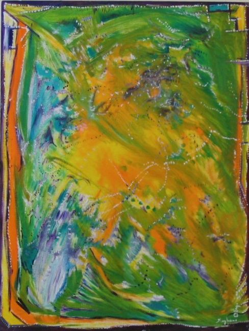 Peinture intitulée "L'autre jardin" par Guylaine Déry, Œuvre d'art originale, Huile